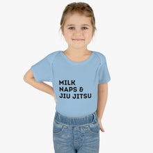 Load image into Gallery viewer, Jiu Jitsu, Milk and Naps - Jiu Jitsu Baby Onesie
