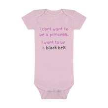 Load image into Gallery viewer, Not a Princess, a Future Black Belt   - Baby Short Sleeve Onesie®
