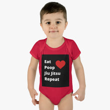 Load image into Gallery viewer, Eat - Jiu Jitsu - Repeat - Baby Onesie
